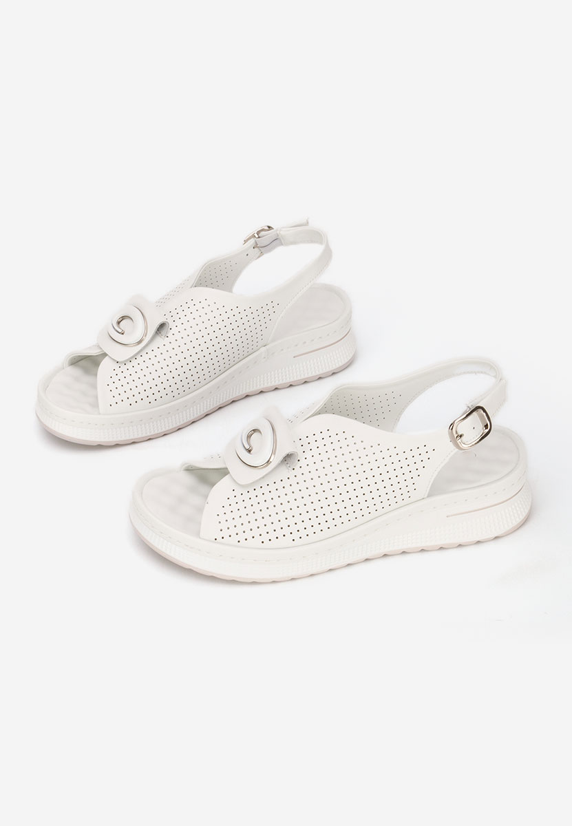 Sandales en cuir naturel blanches Calora