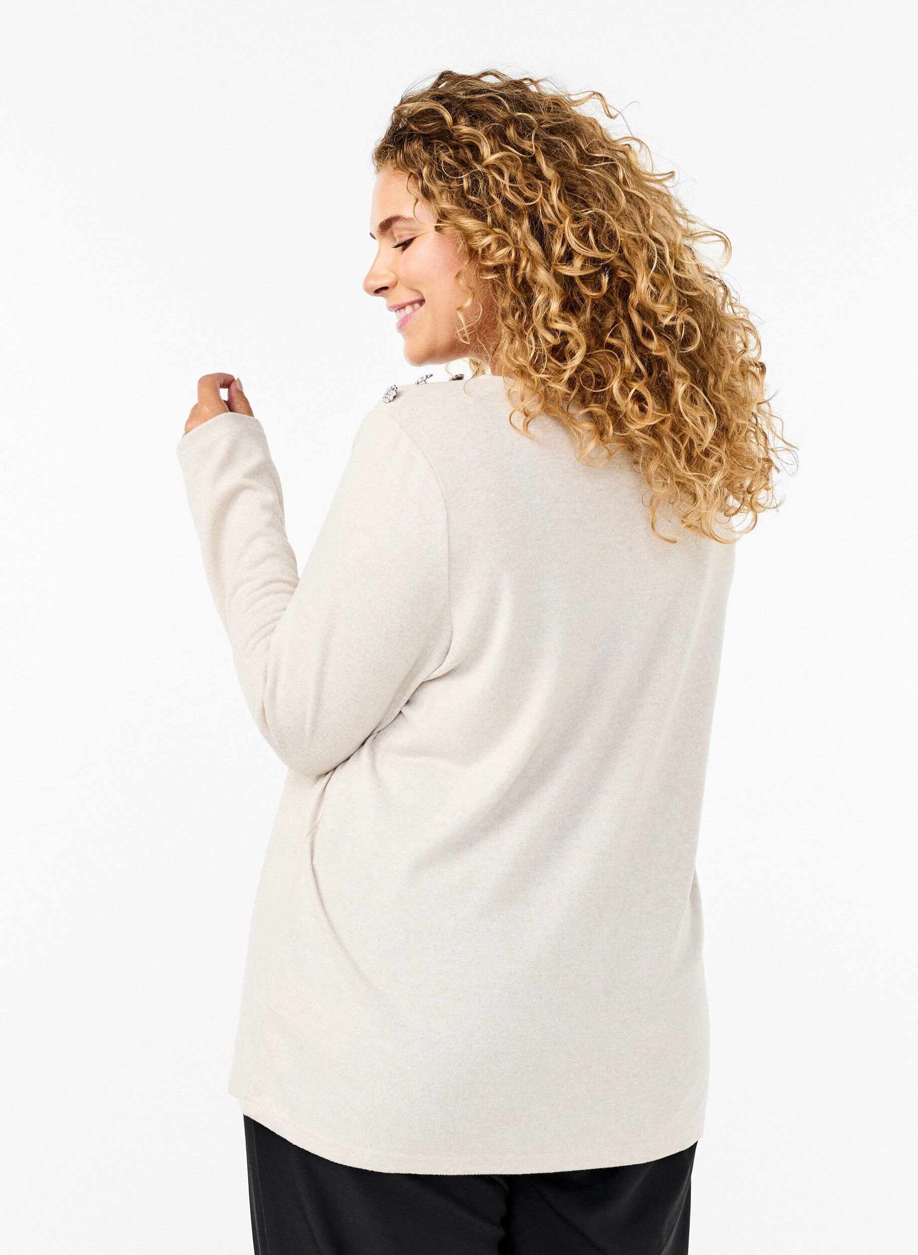 Bluse med pynteknapper