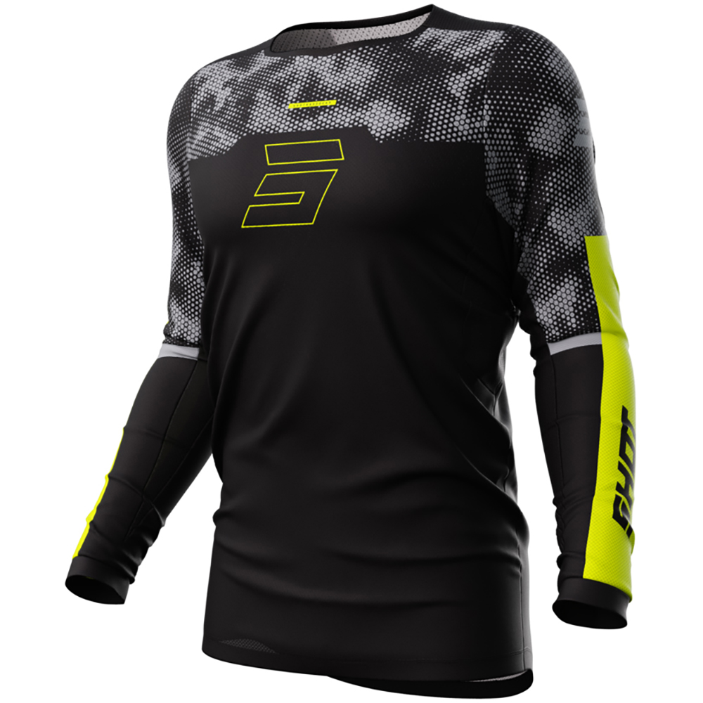Shot - Maillot Contact Patrol Noir / Jaune fluo