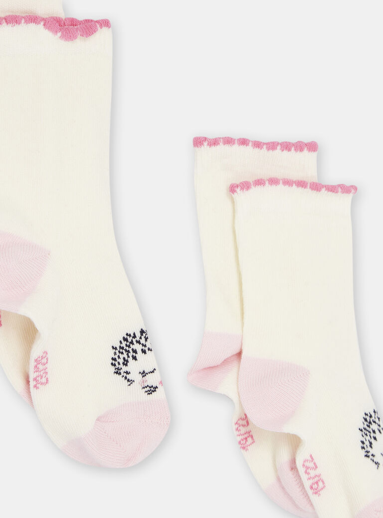Chaussettes écrues à motifs hérisson bébé fille