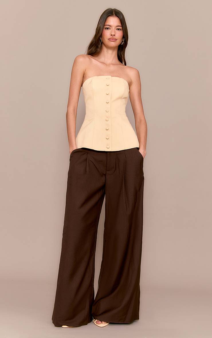 Butter Yellow Gilet Bustier Structuré En Tissu Tissé