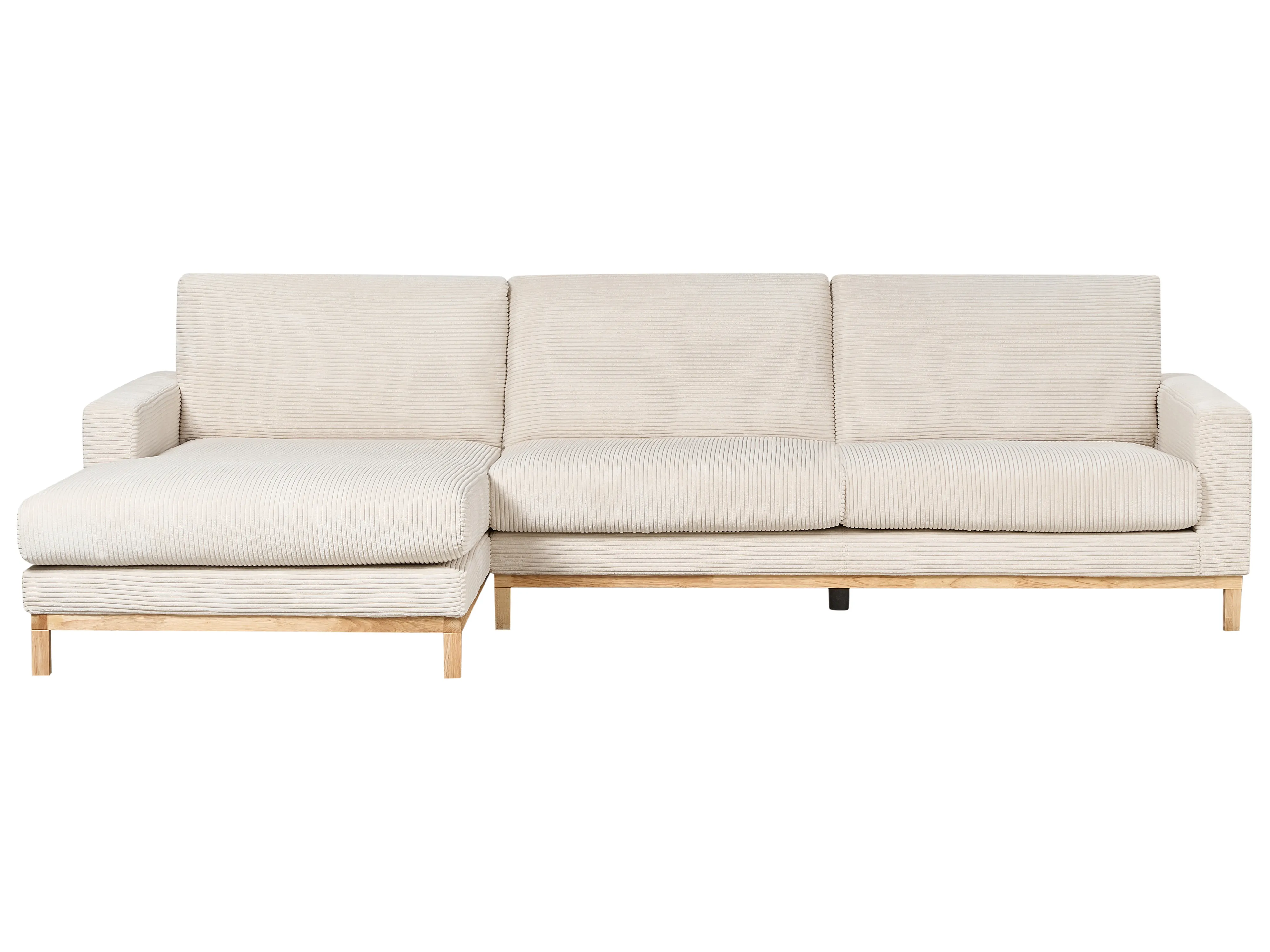 Hoekbank 4-zits SIGGARD II Corduroy Lichtbeige rechtszijdig