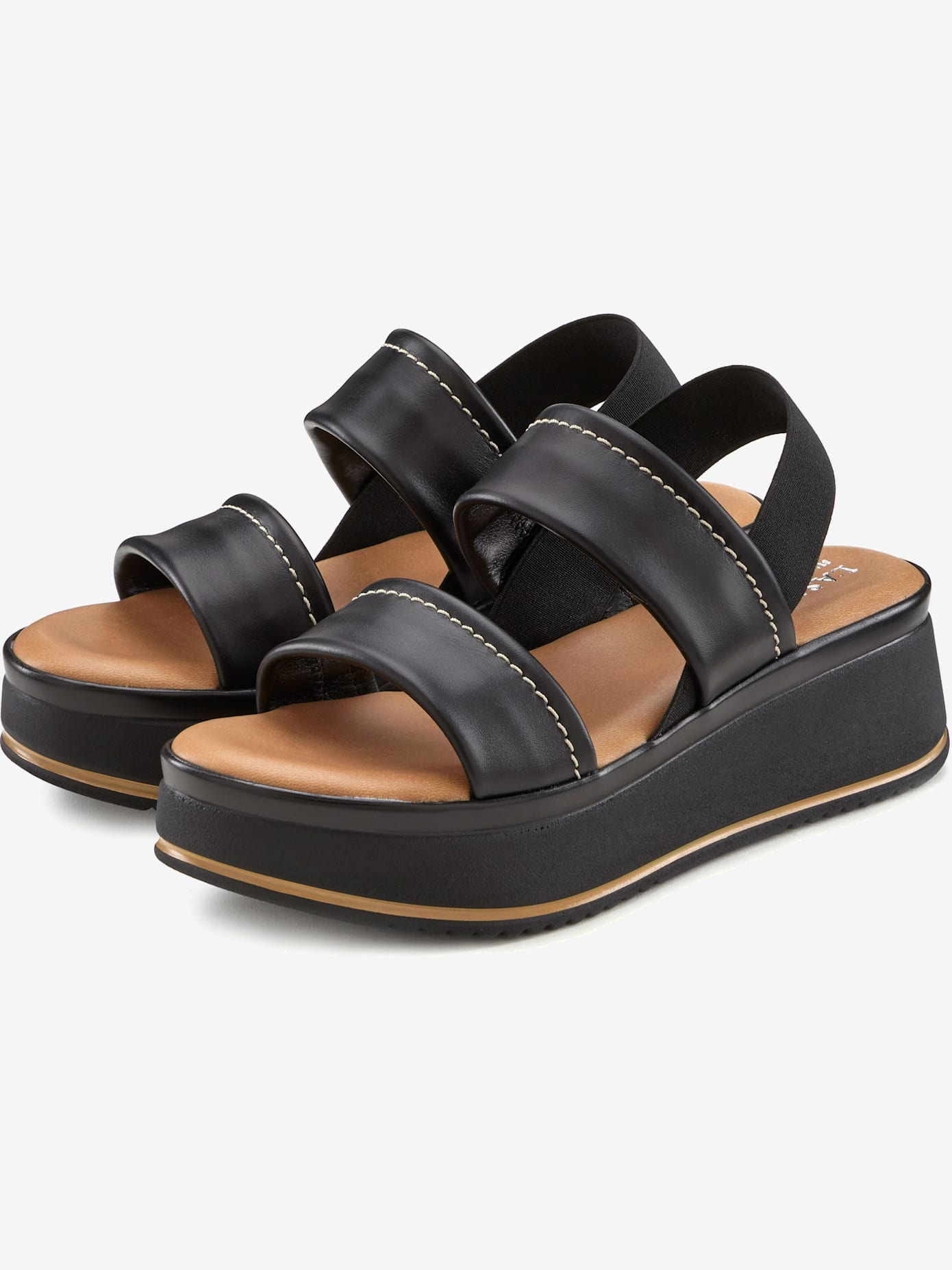 Sandales compensées brides élastiques pour un confort optimal