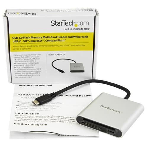 StarTech.com FCREADU3C, Kompakt flash (CF), MMC, MicroSD (TransFlash), MicroSDHC