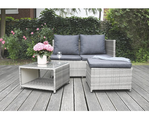 Bellavista Lounge Amalfi balkonset bestaande uit: bank, kruk, tafel, grijs
