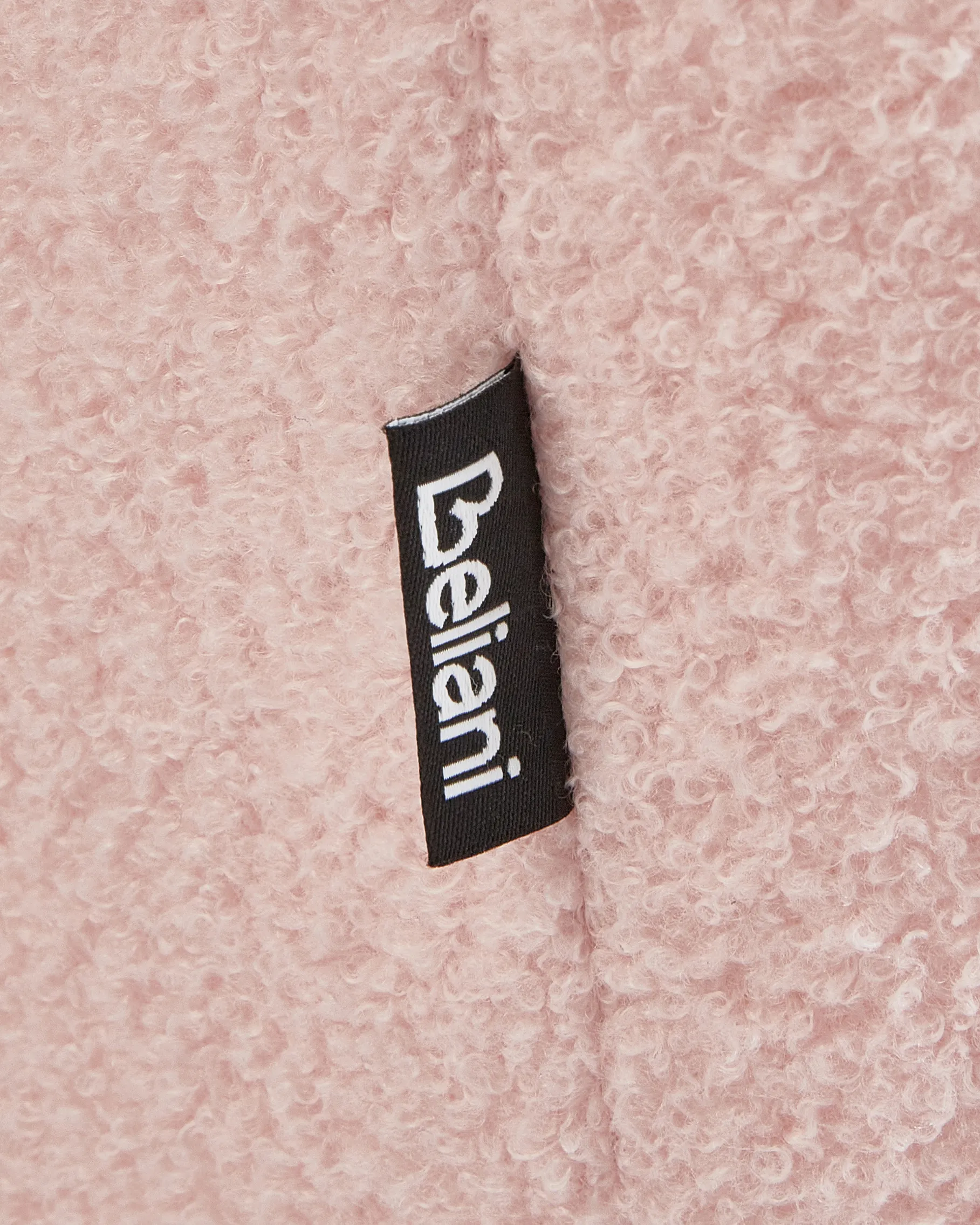 Oorfauteuil VEJLE met voetenbank Bouclé Pastelroze