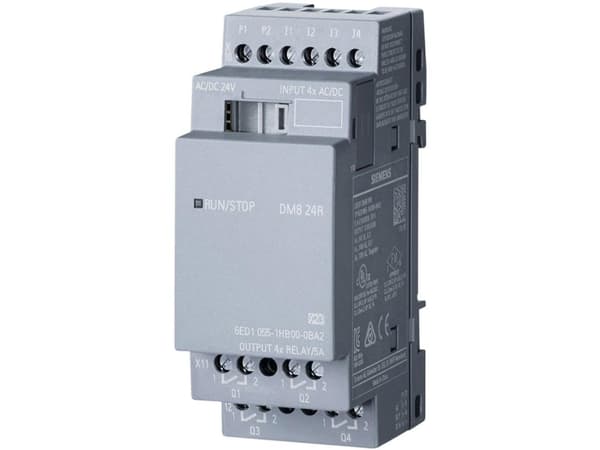 Siemens 6ED1055-1HB00-0BA2, Digitalt, Inngang/Utgang, 8 kanaler, Relé, 4 kanaler, 4 kanaler