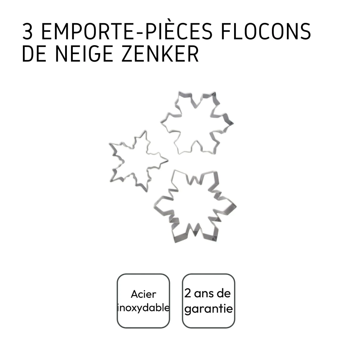 Lot de 3 emporte-pièces de Noël en forme de flocon de neige Emporte-pi