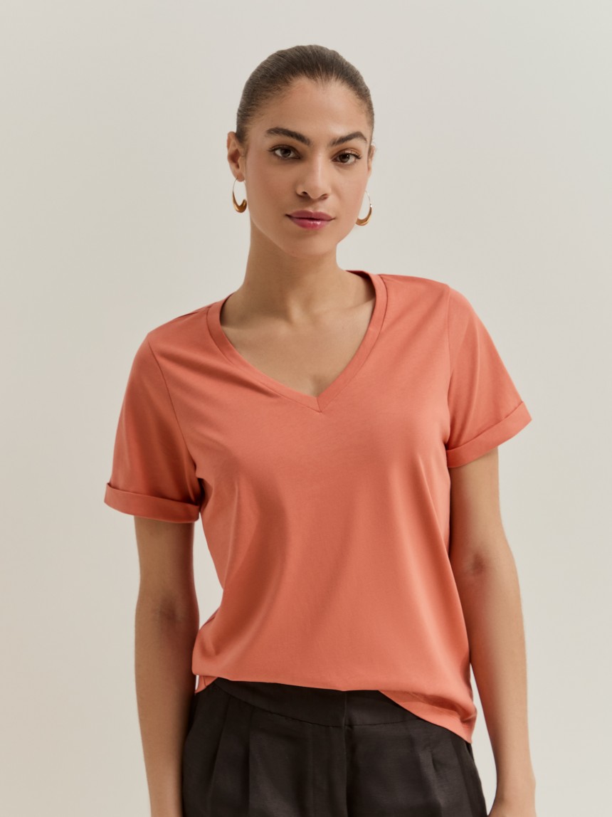 T-shirt de manga curta em algodão