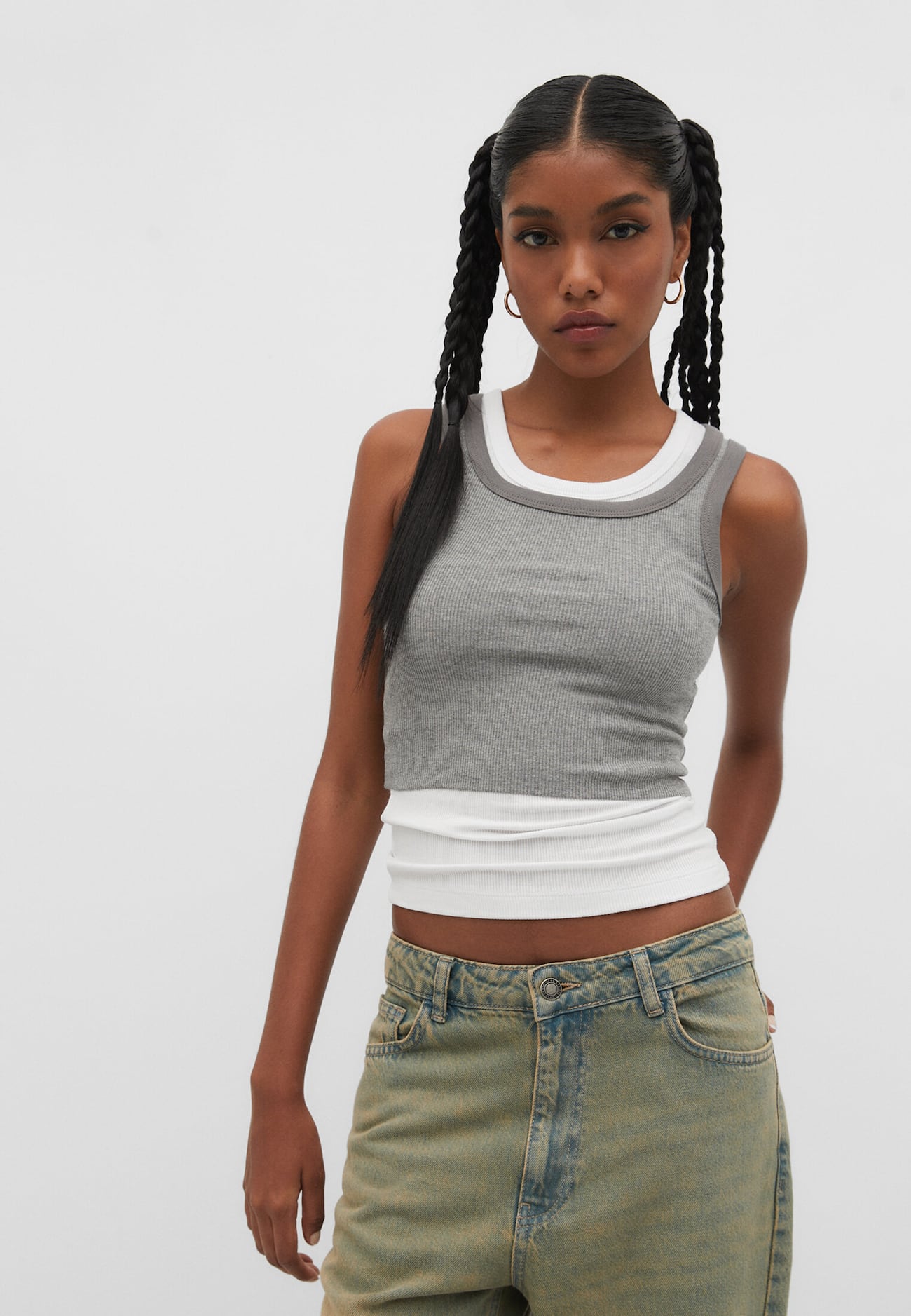 Camiseta cropped estilo nadador