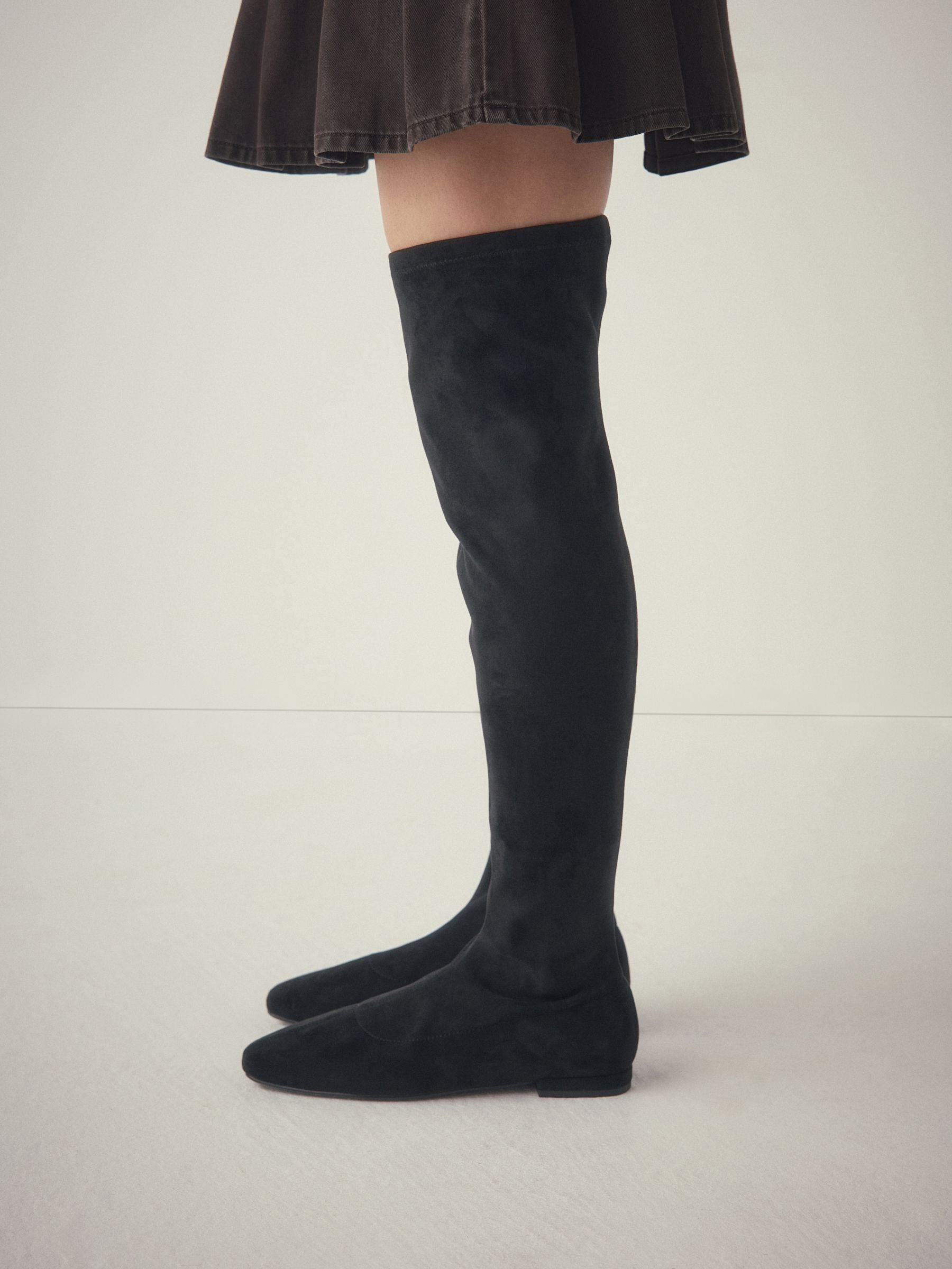 Zwart - Forever Comfort® Flat Sock Over The Knee Boots