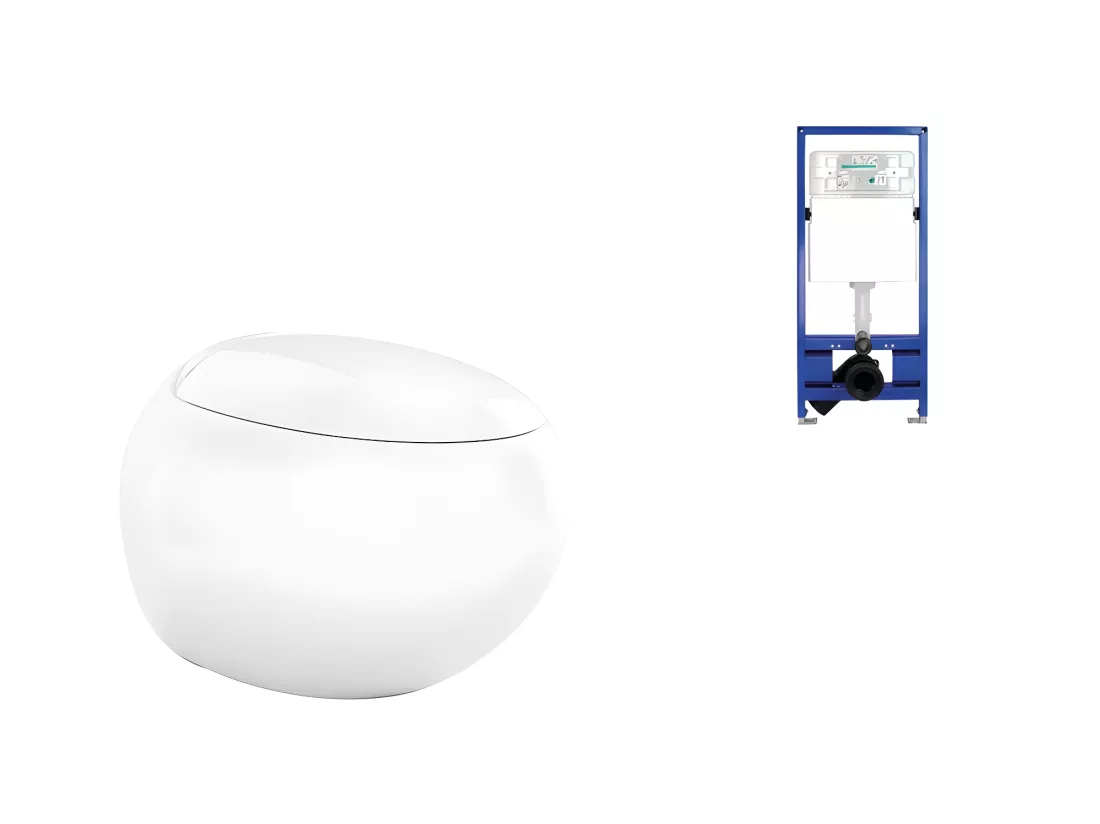Pack WC suspendu blanc + bâti-support - HURO II