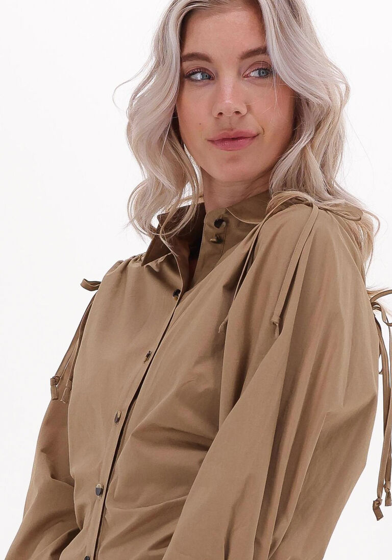SECOND FEMALE camel second female mini jurk ficus dress