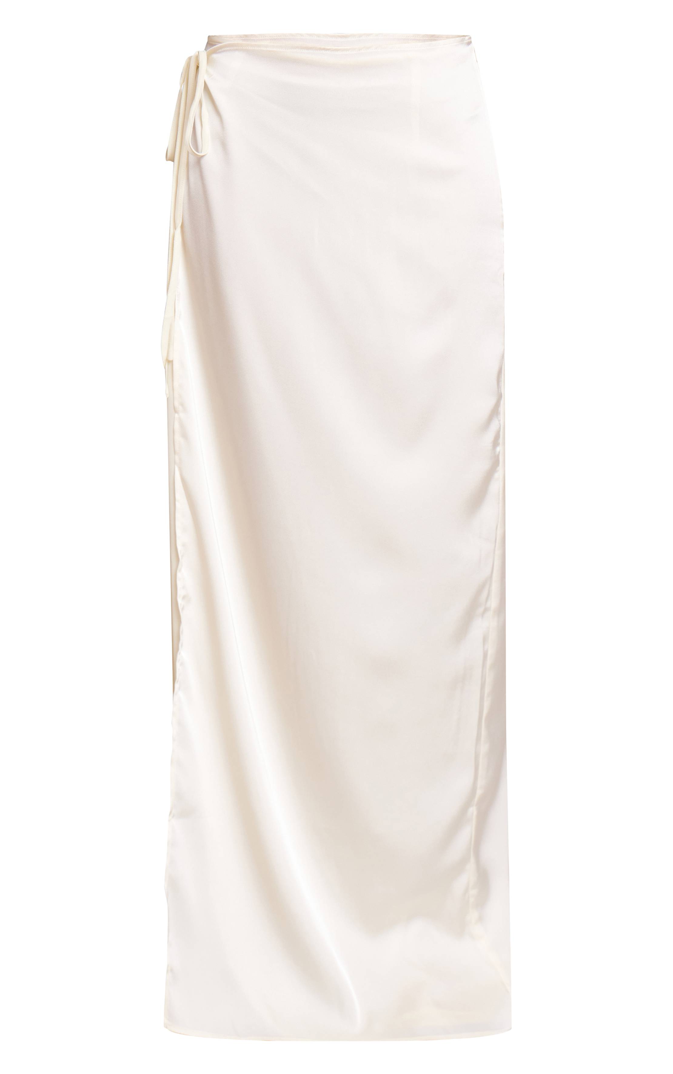 Crème Jupe Longue En Mousseline Avec Détail Cache-cœur En Satin