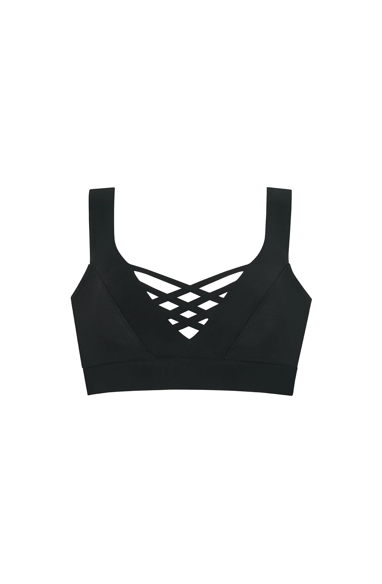 mandi Haut de maillot brassière décolleté V noir Noir