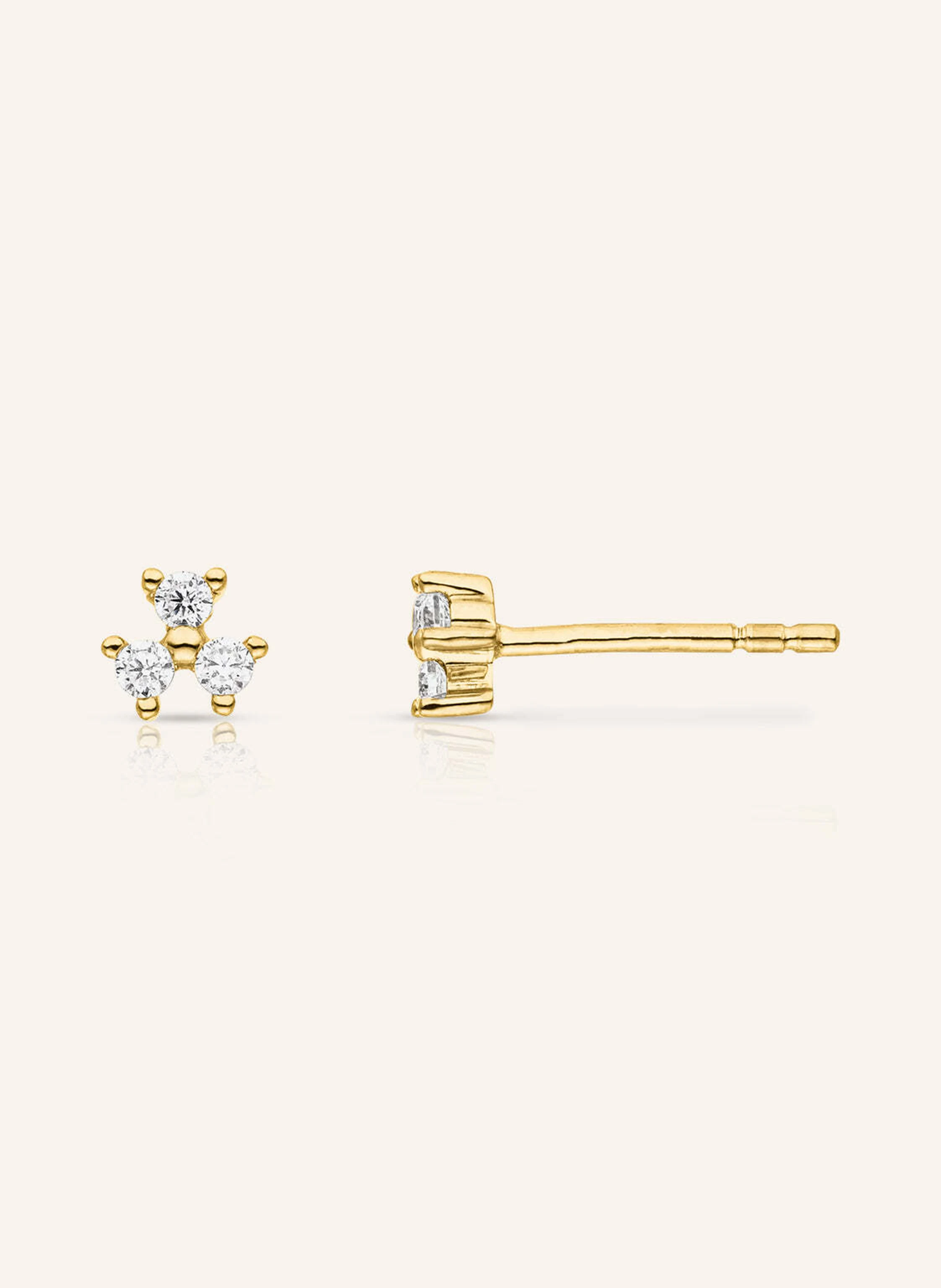 VEYNOU Ohrstecker FLEUR aus 14 Karat Gelbgold und 0,16ct. lab-grown Diamanten