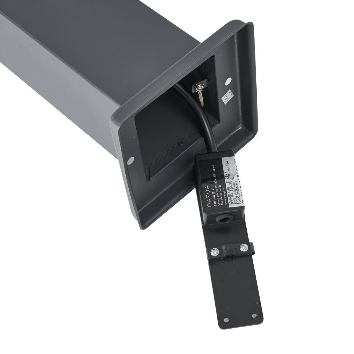 Buitenlamp donkergrijs met smoke glas 45cm IP44 met stopcontact en bewegingssensor - Malios