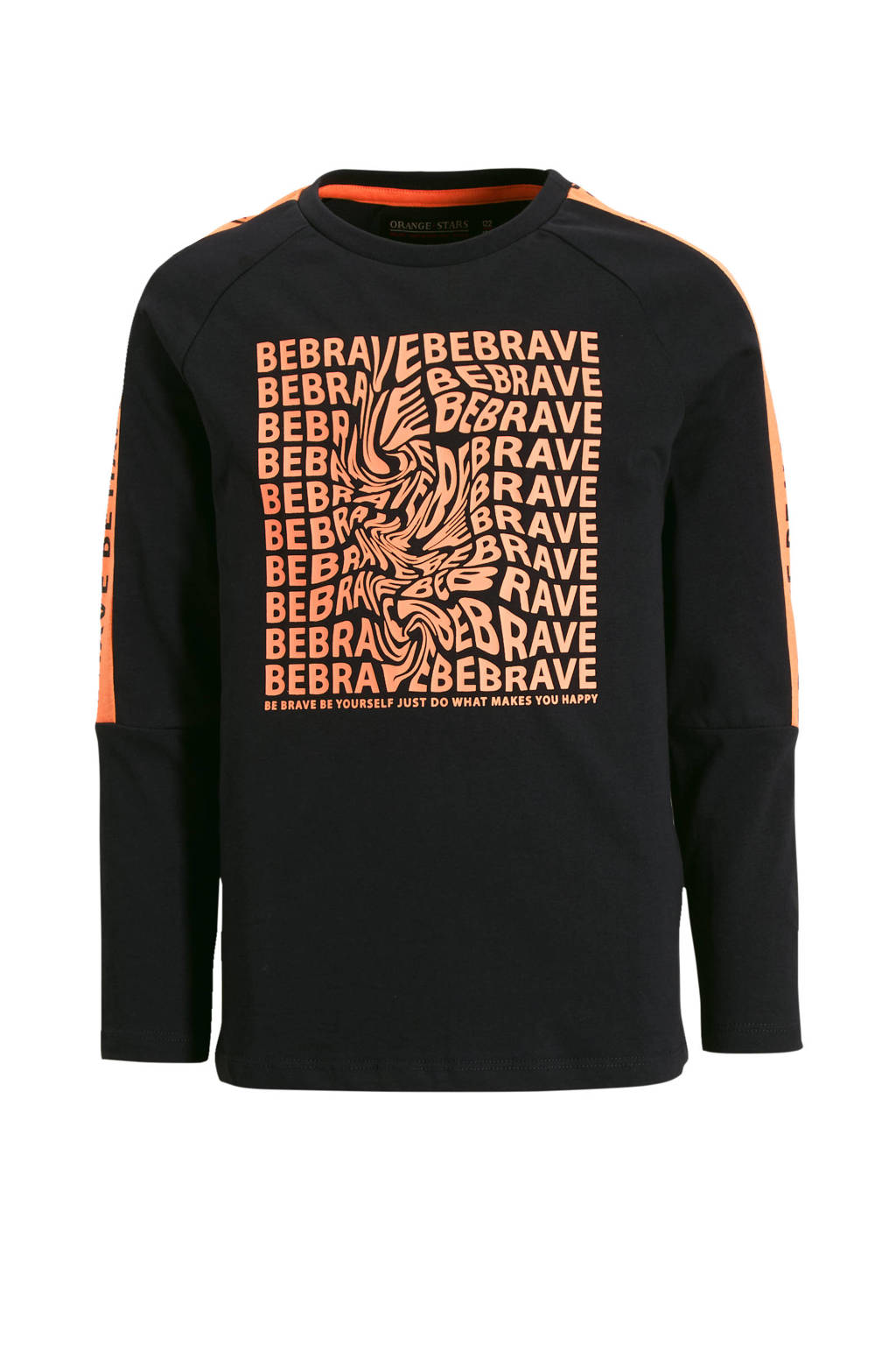 Orange Stars longsleeve Reza met printopdruk donkerblauw