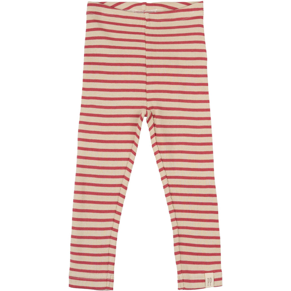Køb Petit Piao Light Berry/Dark Off White Leggings Modal Striped