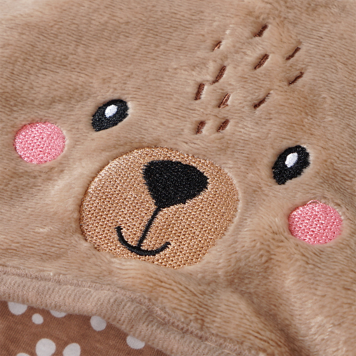 Topomini Baby Bademantel mit Bärchen-Applikation braun
