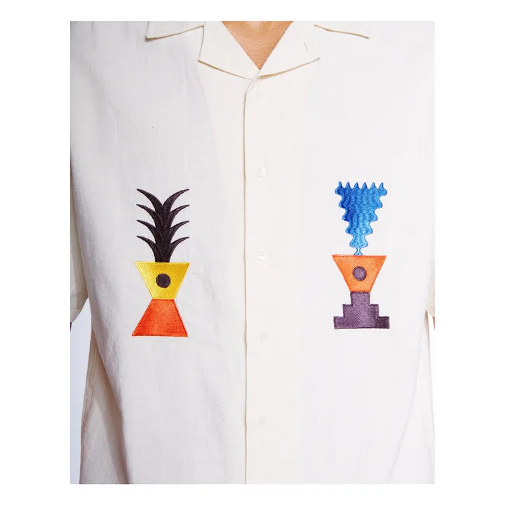 Olow Chemisette Brodée Atoum Coton Bio | Ecru