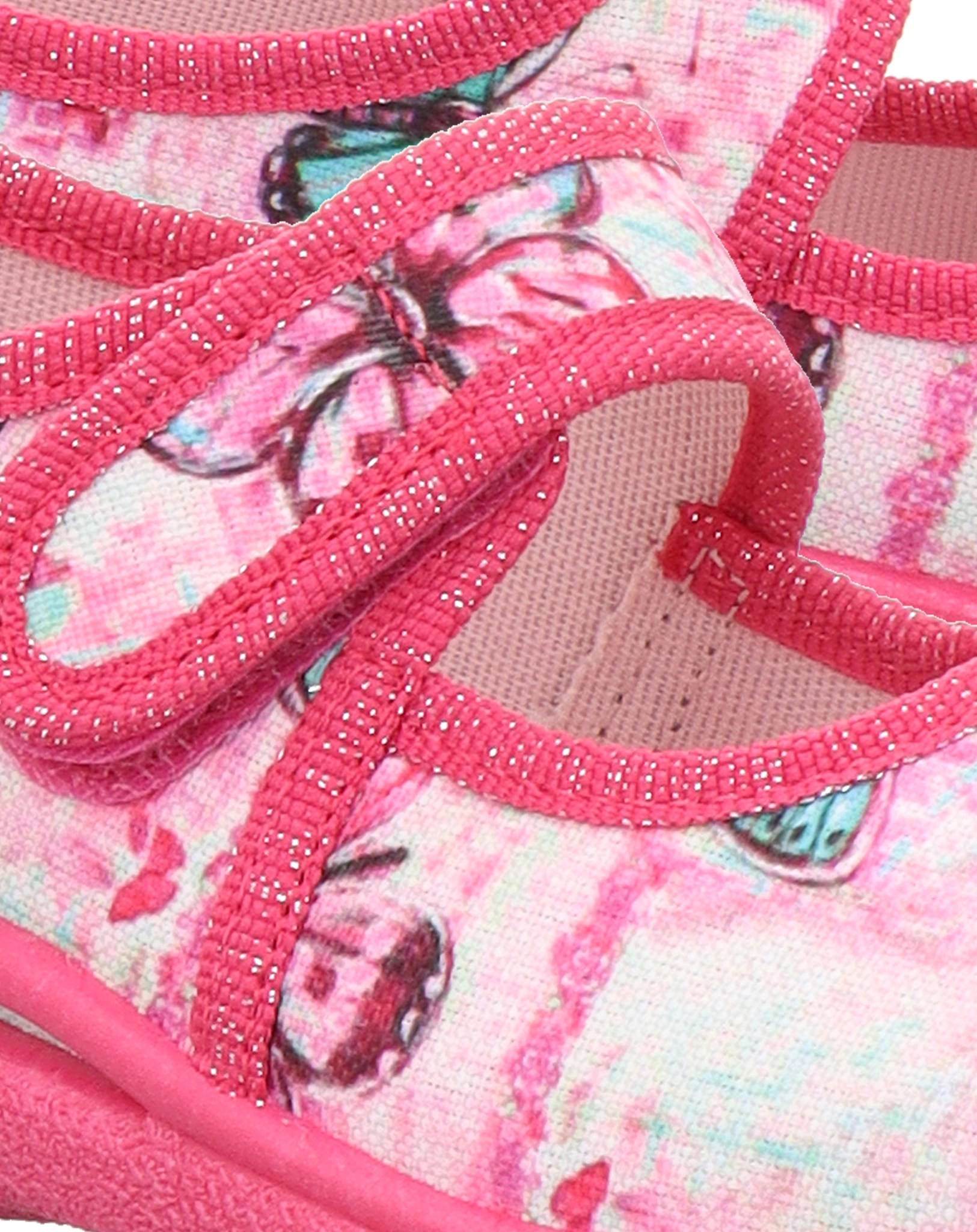 Klett-Spangenhausschuhe BELINDA - SCHMETTERLING in pink