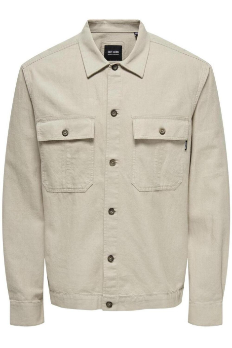Only & Sons beige heren overhemd