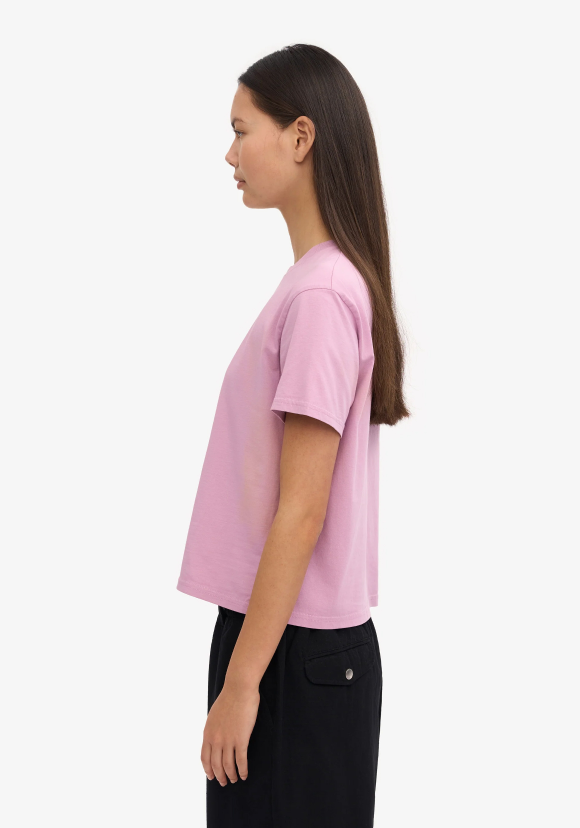 Colorful Standard Boxy Crop Damen-T-Shirt Cherry Blossom