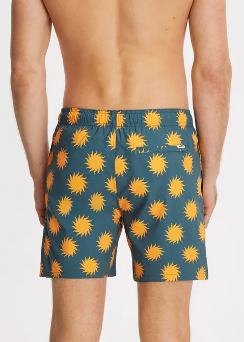Zwembroek met print sunrise groen (GRN)