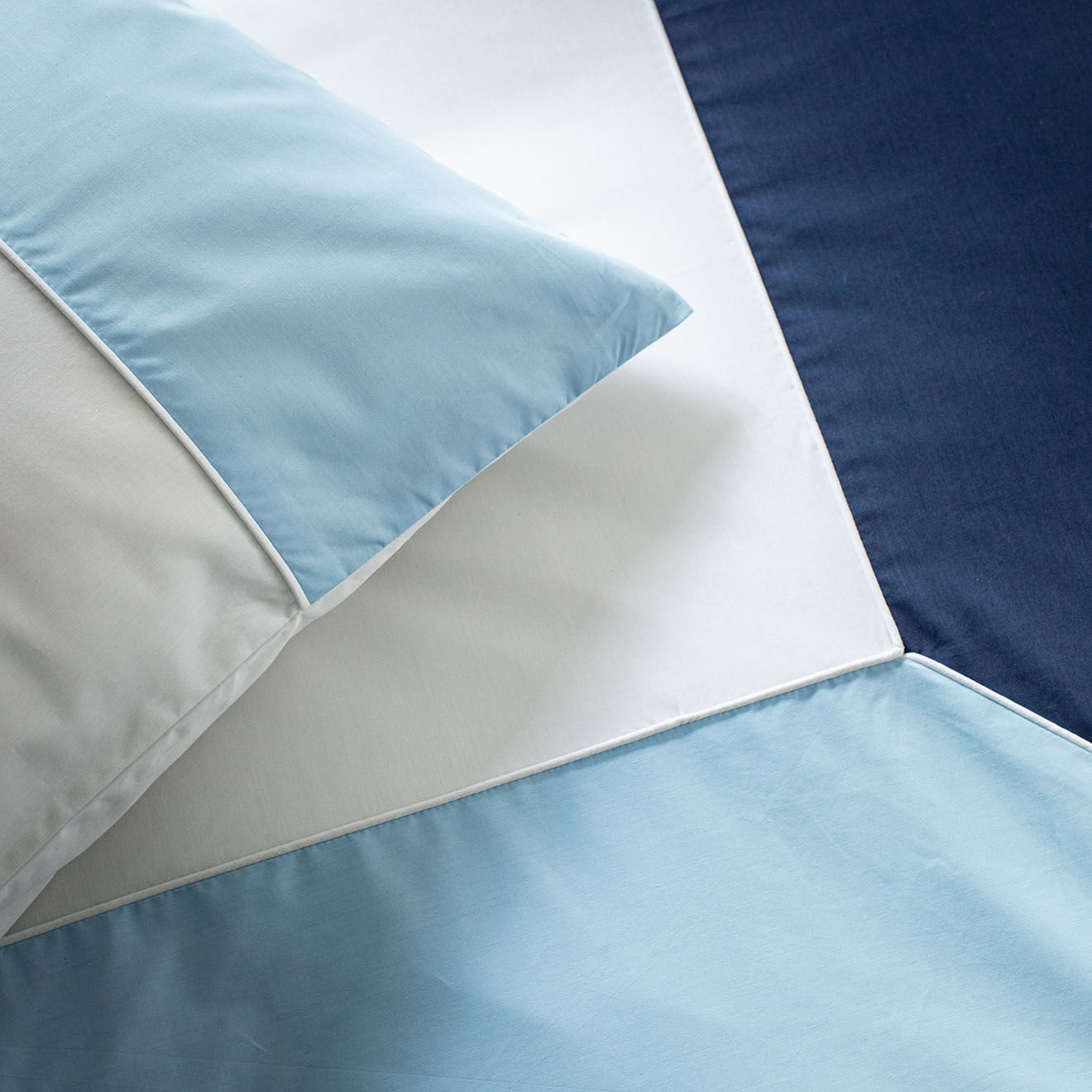 Perle de Coton Parure housse de couette 100% Percale de Coton Paloma marine