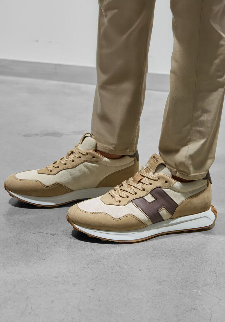 bruine hogan lage sneakers h601 allacciato