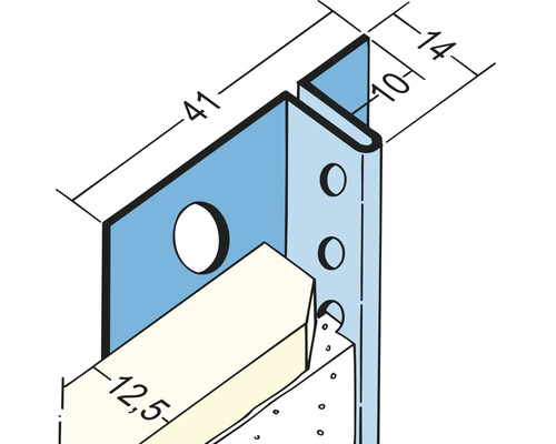 PROTEKTOR eind-/eindprofiel met schaduwvoeg voor droogbouw, gegalvaniseerd staal, wit, 3000 x 10 mm, bundel = 15 stuks