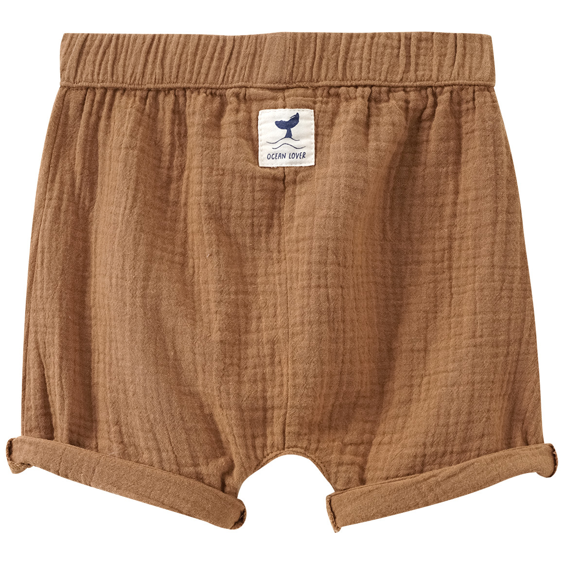 Topomini Pure Collection Baby Musselin-Shorts mit Elastikbund braun