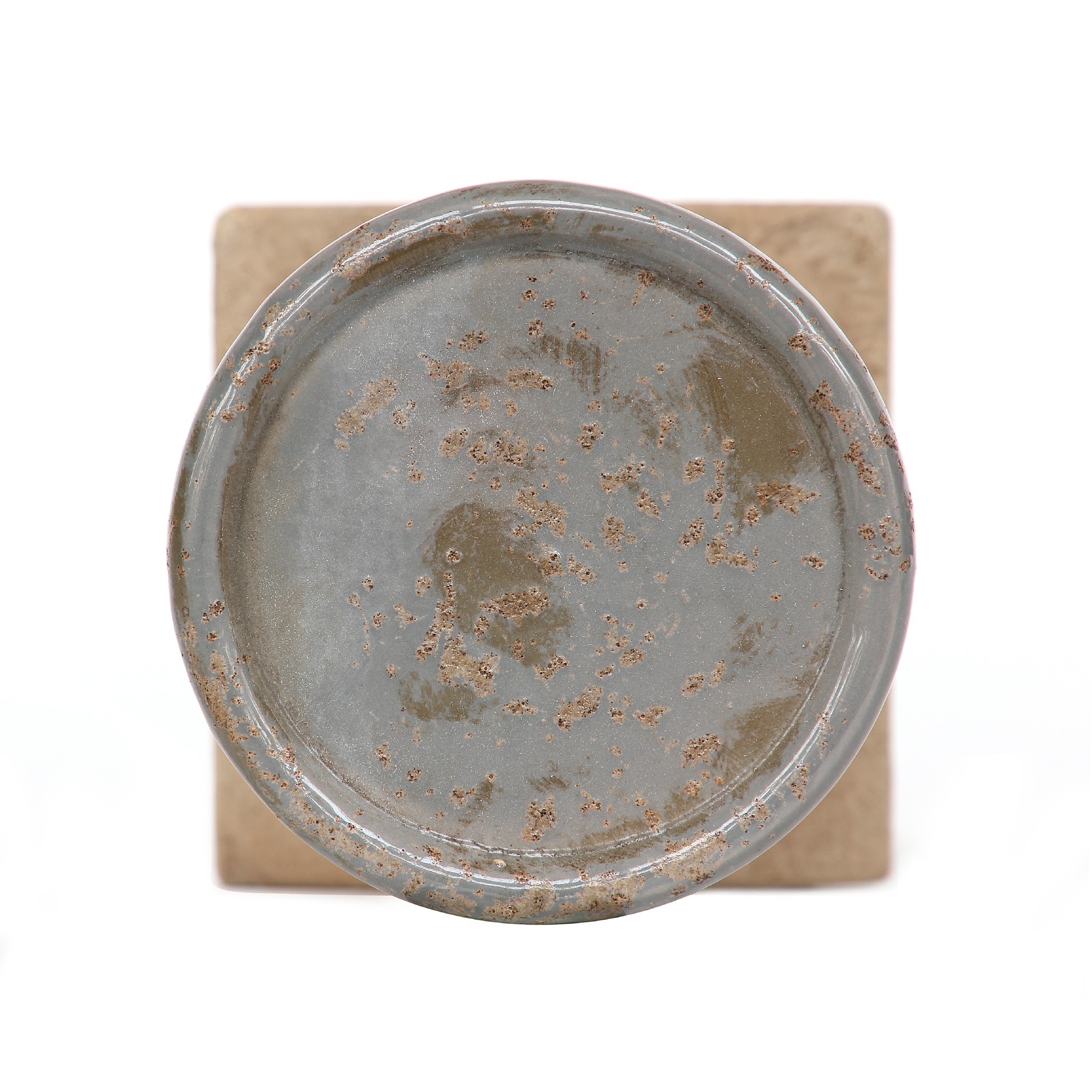 Keramik-Kerzenhalter, grau, natur, Ø 13 cm, H 39 cm von fischer's lagerhaus