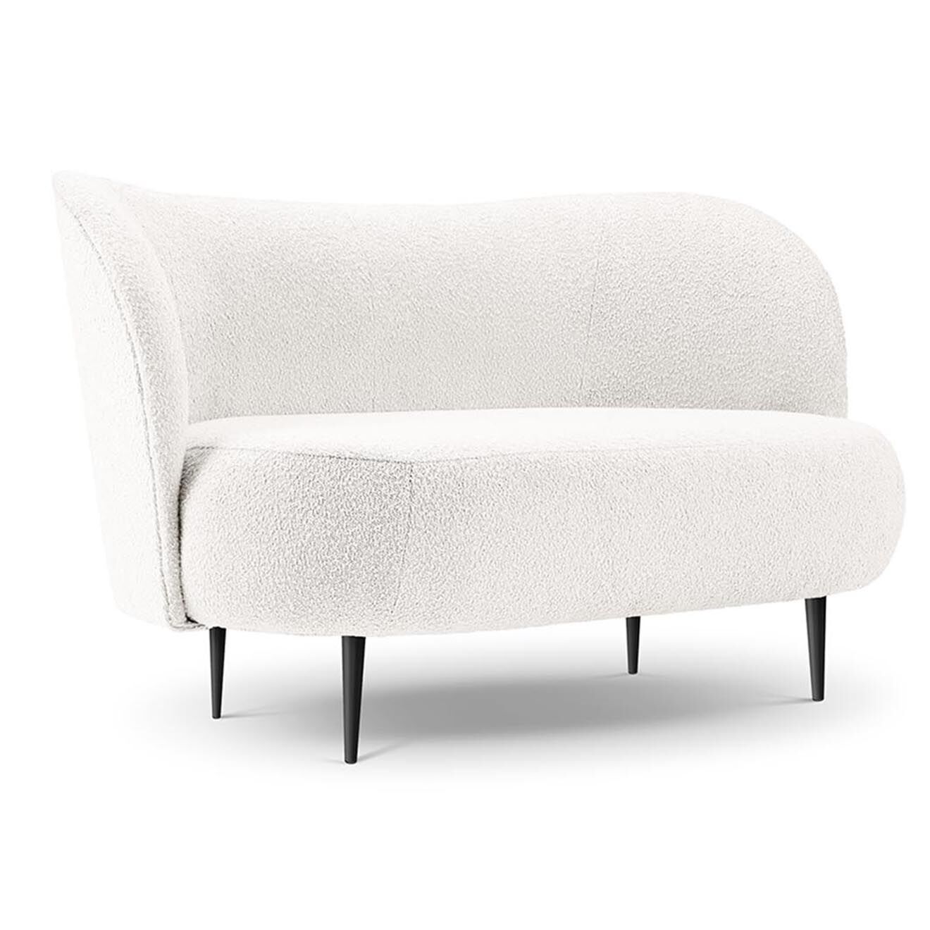 Mazzini Sofas Canapé Clove 2 places Velours bouclé blanc - 130x77x80 cm