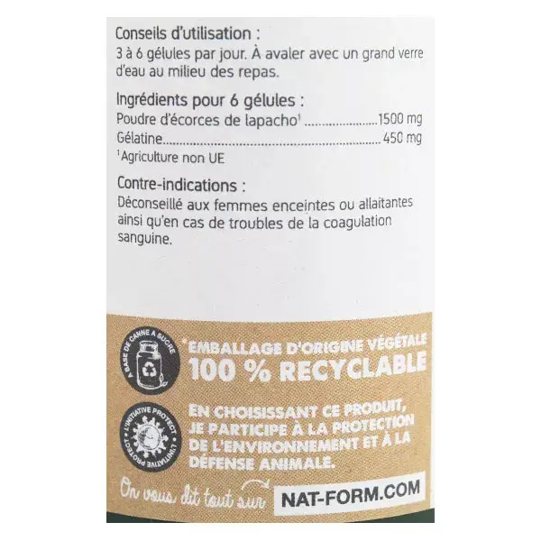 Nat & Form Original Lapacho 200 cápsulas