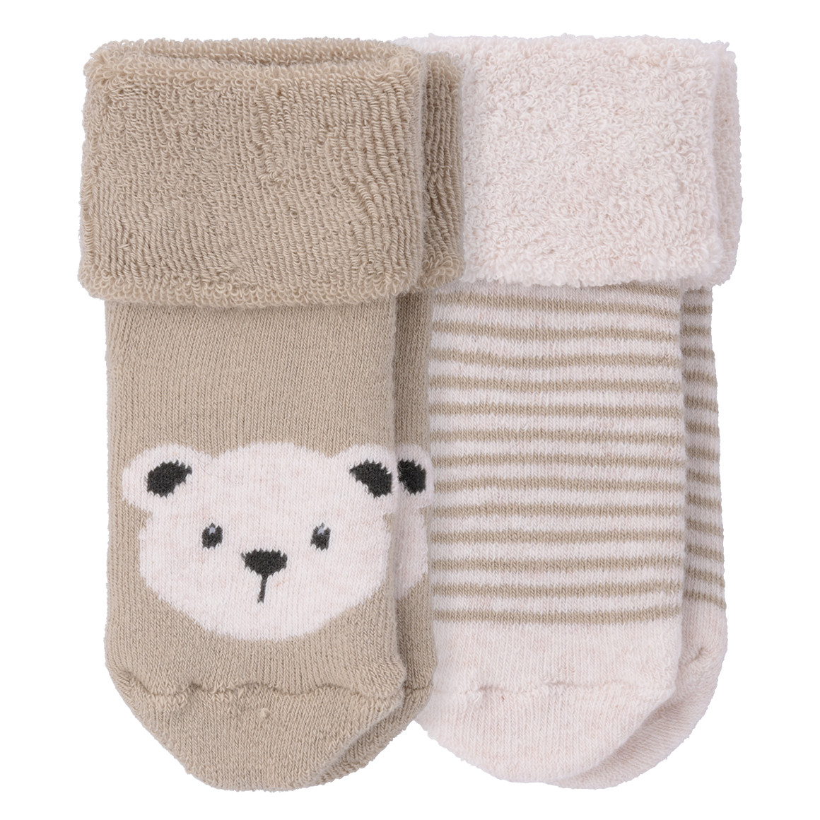 Topomini 2 Paar Newborn Socken im Set braungrau