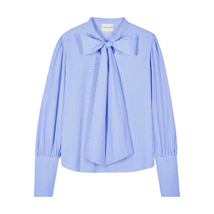 Maria de la Orden Blouse Bulle Rayures | Bleu