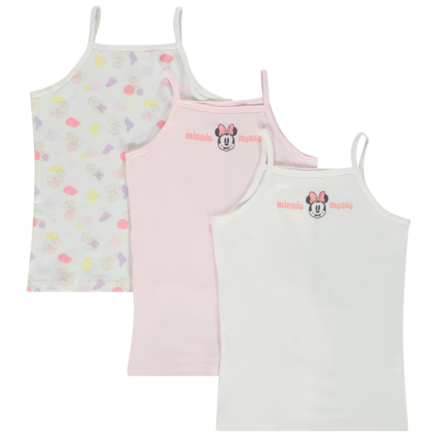 Lot de 3 maillots de corps à bretelles Minnie  pour fille