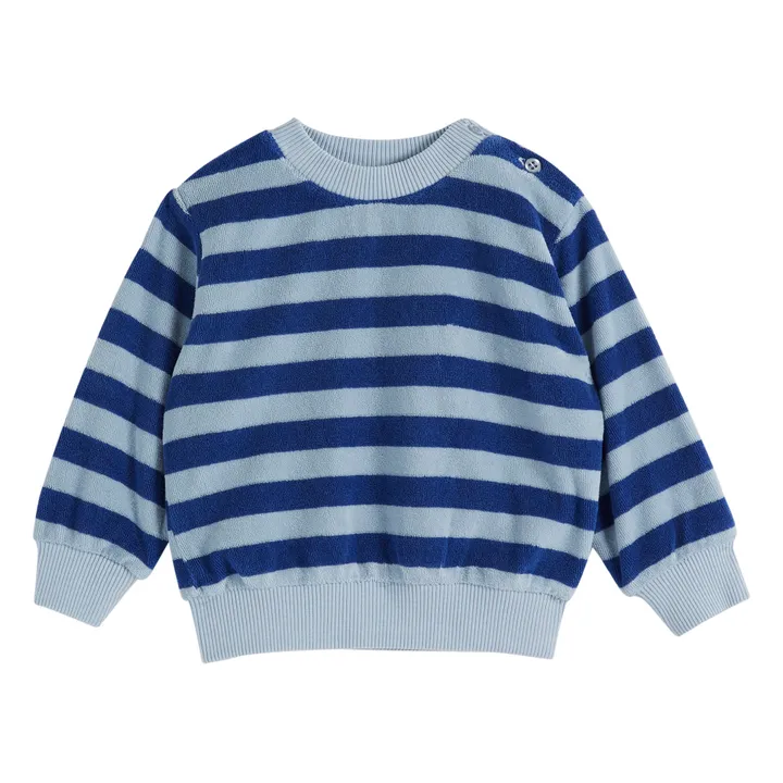 Emile et Ida Sweat Rayures Eponge | Bleu