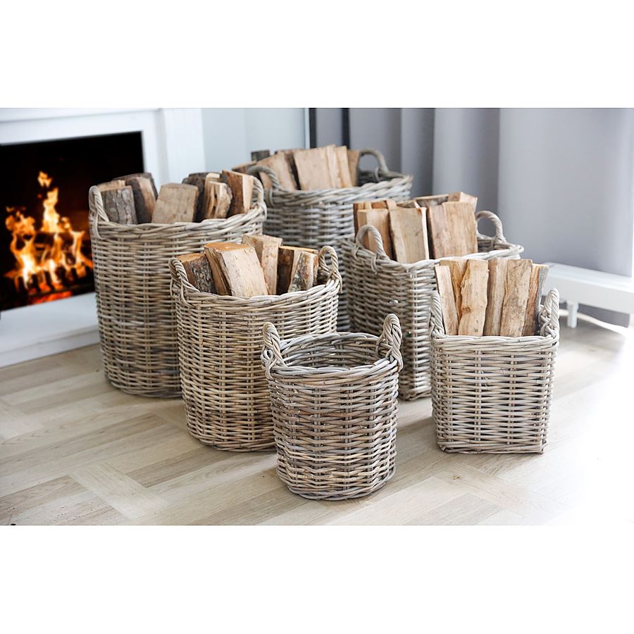 Weidenkörbe Rund Natural-Grey 3er-Set