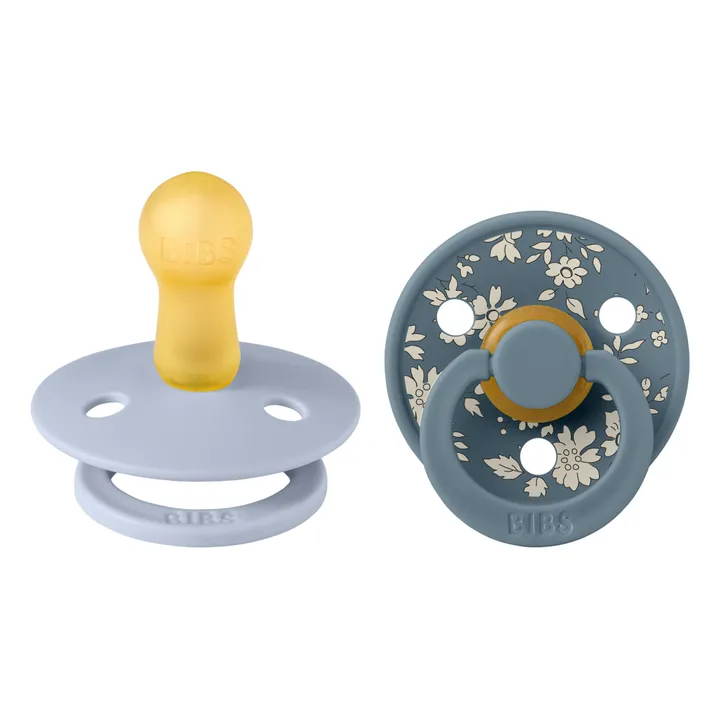 Bibs Tétines en caoutchouc naturel Bibs x Liberty - Set de 2 | Bleu ciel