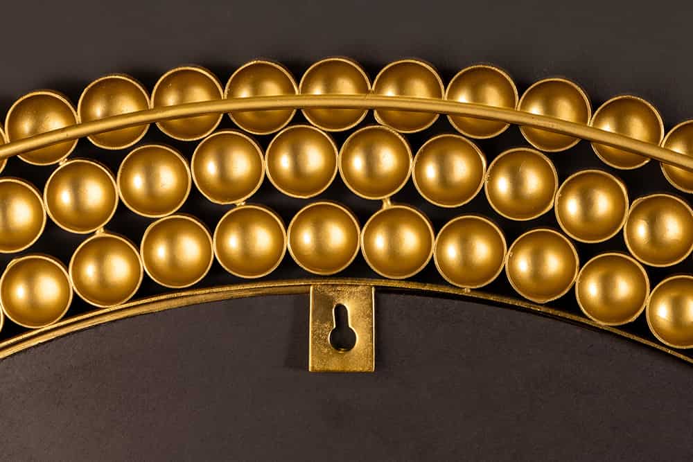 Runder Wandspiegel PEARLS 75cm gold Metall