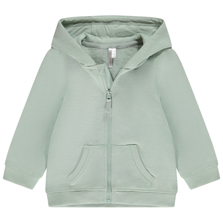 Gilet à capuche en molleton uni avec poche kangourou pour bébé garçon