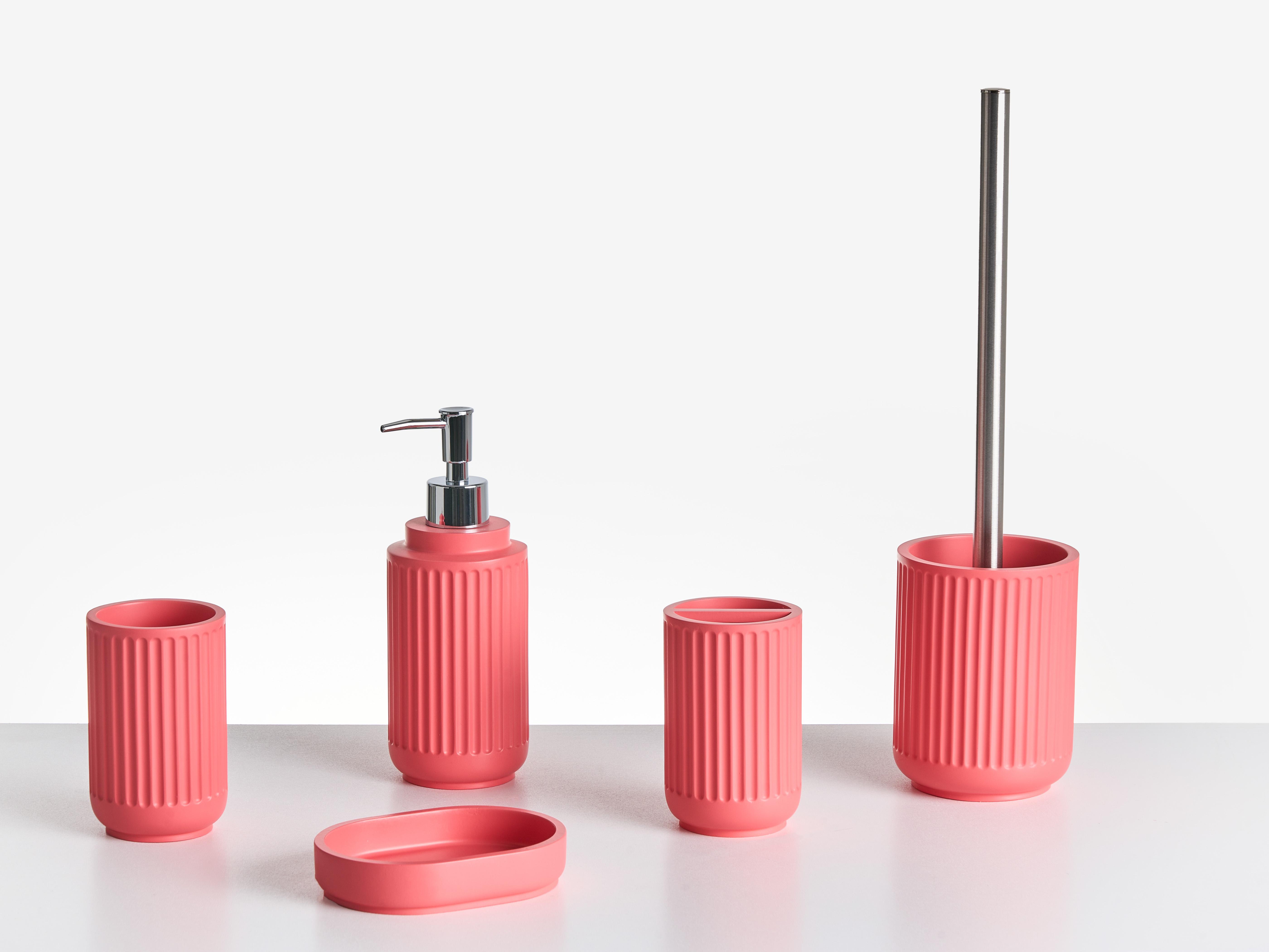 5-delige badkameraccessoireset HUARMEY Rood
