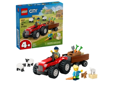 LEGO Rode tractor met aanhanger en schapen (60461)