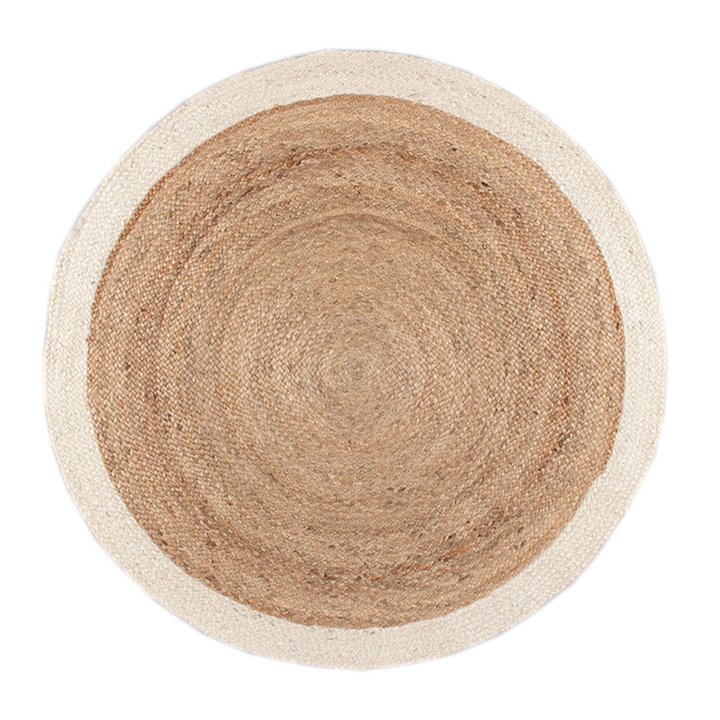 Jute vloerkleed - Fair Rond Naturel/Wit | Bohemian look