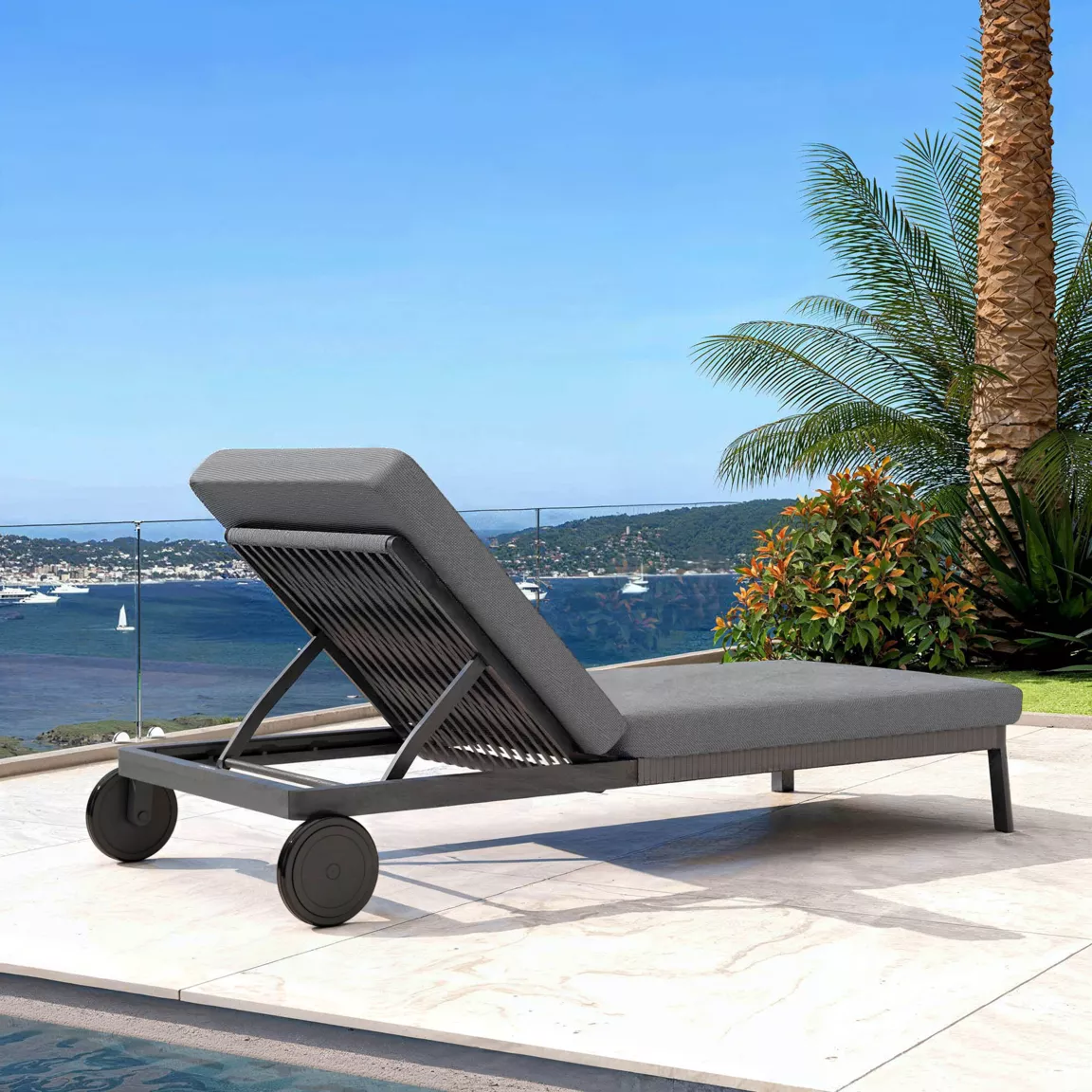 Transat en aluminium Amalfi Gris anthracite