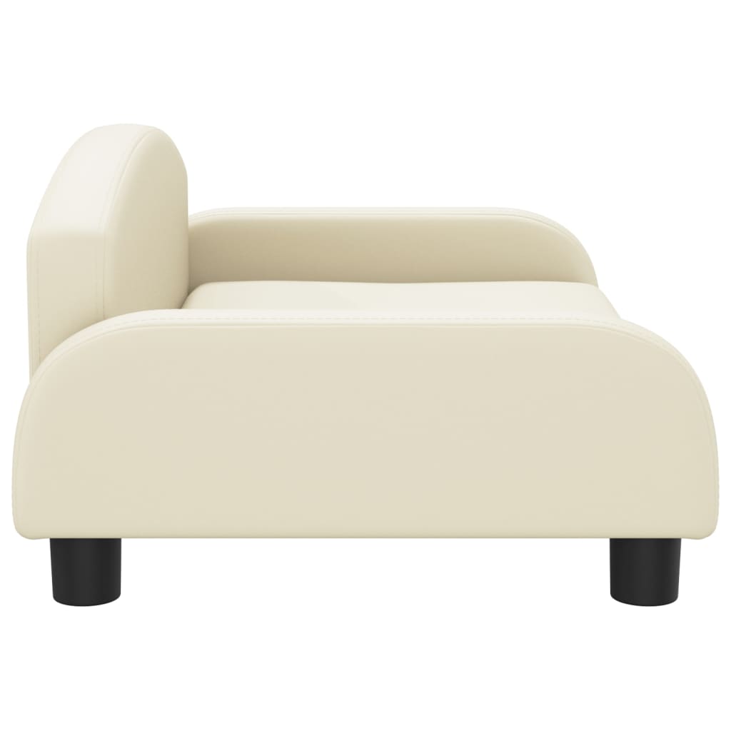 Cama para cães em couro sintético creme vidaXL, 70x45x30 cm
