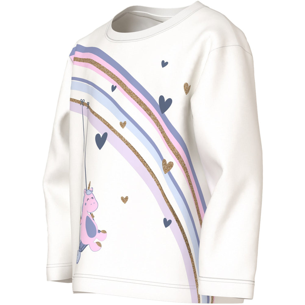 Køb Name It Cloud Dancer Unicorn Rainbow Nmfvaliane Ls Nreg Top